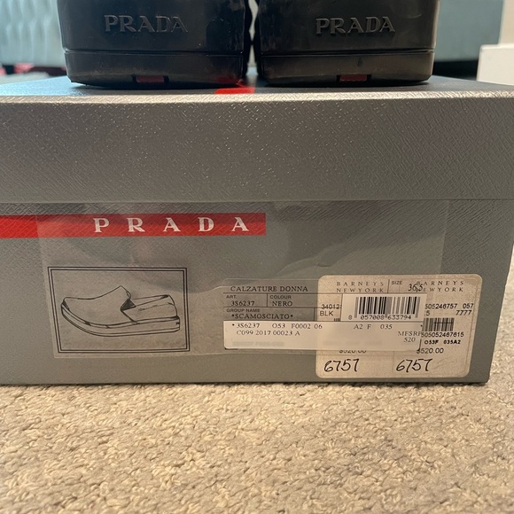 Prada Women’s Black Suede Thick Sole Slipon Sneaker size 6.5 - Picture 6 of 7